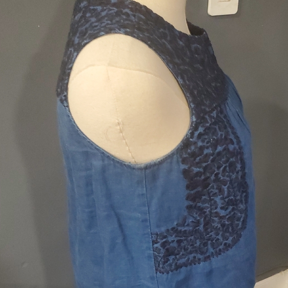 Madewell Mercado Linen  Shift  Blue Dress Size XS - Picture 9 of 12